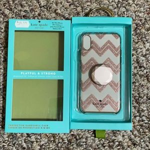 iPhone X Kate Spade phone case + pop socket
